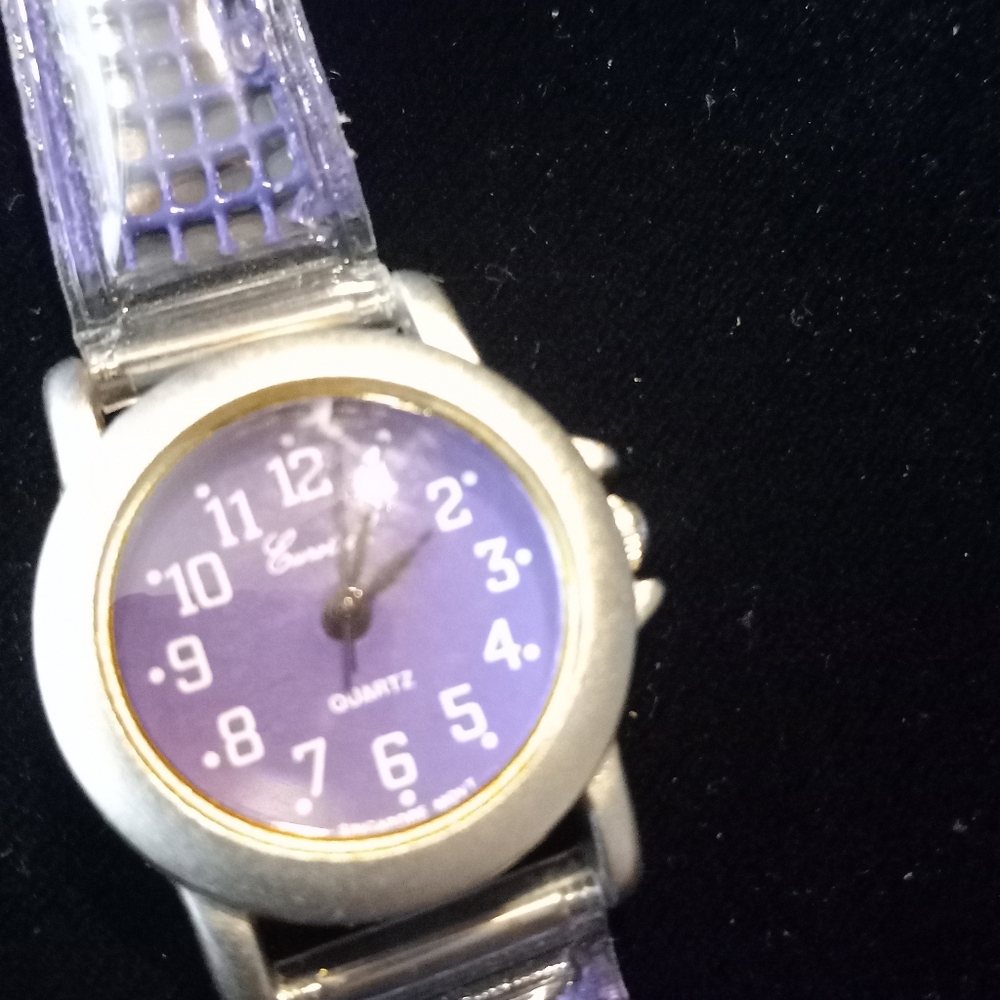 Watch Purple Color Band Crystal Purple